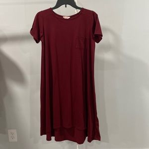 Rachel Parcell High Low Burgundy Midi Dress